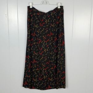 Black Red & Yellow Floral WMNS Skirt